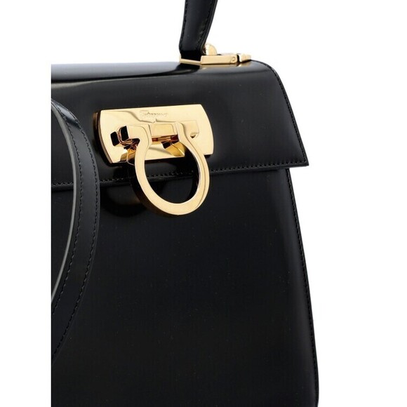 Salvatore Ferragamo Structured Smooth Leather Shoulder Bag - NWT